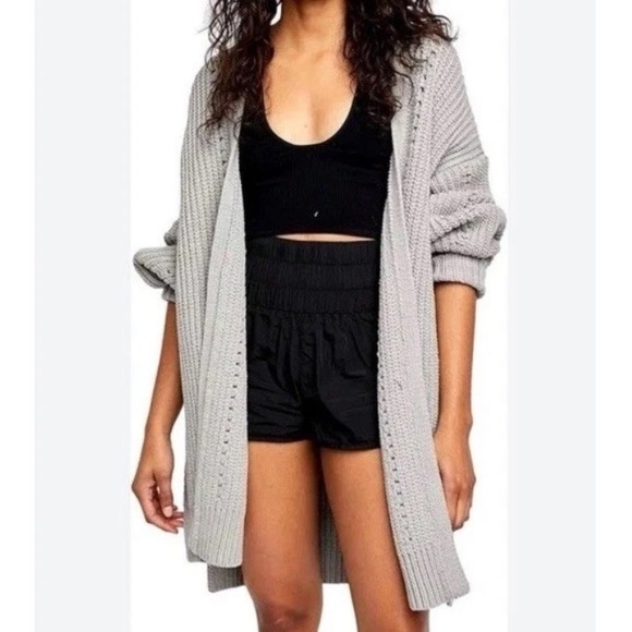 Free People Sweaters - Free People Gray Oversized Chunky Knit Nightingale Cardigan